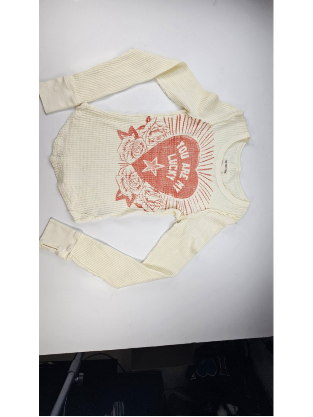 Free People We The Free Lucky Locket Thermal Top Small You Are My Lucky Heart
